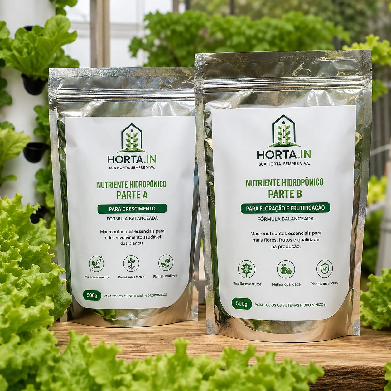 Nutrientes hidropônicos HORTA.IN